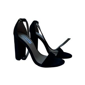 Steve Madden Black Suede Open-Toe Block Heel Sandals